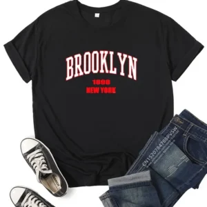 Print Fashion Harajuku Streewear Clothes Causal Female Brooklyn New York Los Angeles Women T Shirt Girl Graphic