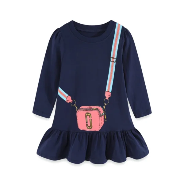 Jumping Meters 2-7T Princess Girls Dresses Bag Print Party Kids Girls Costume Autumn Winter Toddler Frocks Clothing - Image 2