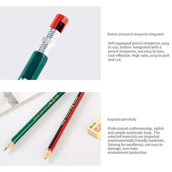 2.0 mm Mechanical Pencils Set 2B Automatic Student Pencils with Sharpener Color Pencil Leads School Pens Kawaii Cute Stationery - Image 2