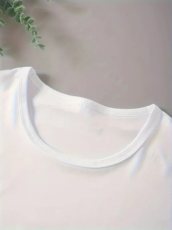 New Korea style Silver Cherry Graphic Print T-Shirt Short Sleeve Crew Neck Casual Top for Summer & Spring Women' S Clothing - Image 6