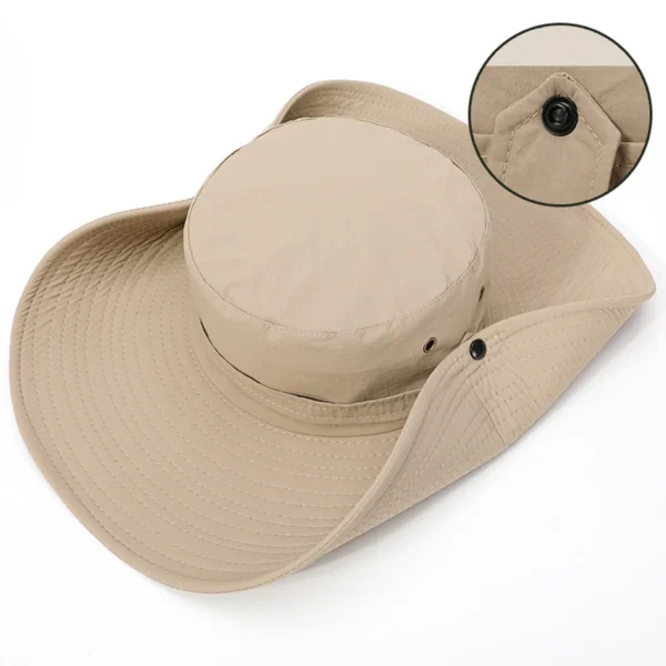 2020 New Fashion Summer Bucket Hat Cowboy Men Outdoor Fishing Hiking Beach Hats Mesh Breathable Anti UV Sun Cap Large Wide Brim - Image 2
