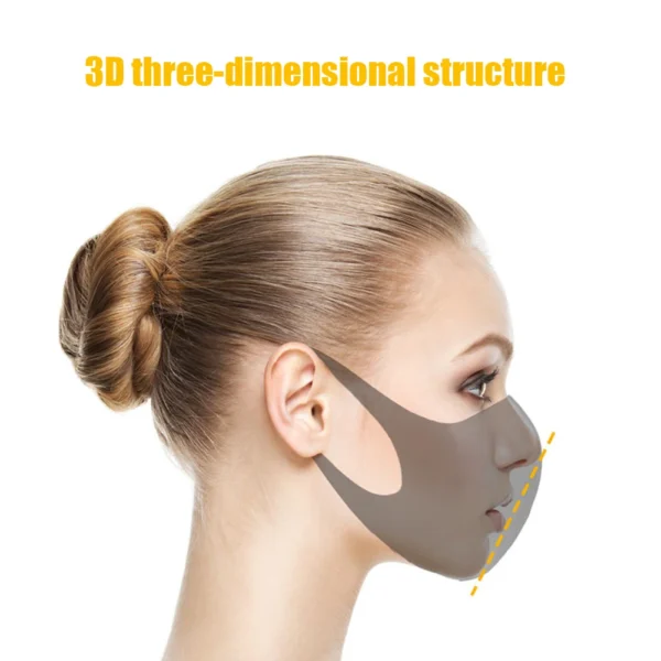 3Pcs 3D Breathable Mask Washable Ice Silk Face Mouth Mask Anti Dust Filter Mouth-muffle Haze Dust Proof Flu Masks Care Reusable - Image 4