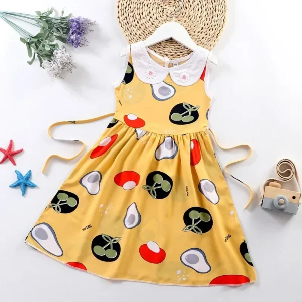 Dress for Girls Clothes Summer Sleeveless Dresses 4 5 6 7-year-old Kids Clothing Printed Fashion Children's Nightdress - Image 2