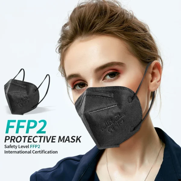 10-200PCS mascarillas fpp2 Black KN95 CE Certified FFP2 face mask mascarilla kn95 5Layers Non-wove Adult ffp2 mask kn95 reusable - Image 5